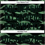 Custom Name and Number Black Kelly Green 3D Pattern Baseball Jersey - Authentic Crocodile Team Design Personalized Black