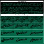 Custom Gradient Performance T-Shirt with 3D Black Kelly Green Square Patterns and Team Name & Number Personalized Black Kelly