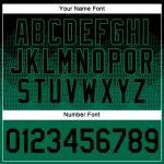 Custom Gradient Performance T-Shirt with 3D Black Kelly Green Square Patterns and Team Name & Number Personalized Black Kelly