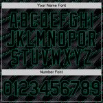 Custom Name and Number Baseball Jersey - Personalized Black and Kelly Green 3D Slant Lines Design Personalized Black Kelly