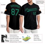 Custom Black Kelly Green Authentic Baseball Jersey with Personalized Name and Number Personalized Black Kelly Green Authentic