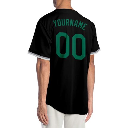 Custom Black Kelly Green Authentic Baseball Jersey with Personalized Name and Number Personalized Black Kelly Green Authentic