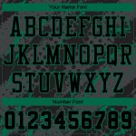 Personalized Basketball Jersey Sublimation Suit with Bright Black Kelly Green Lines, Round Neck Design Personalized Black