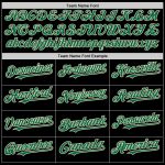 Custom Name Number Varsity Hoodie Jacket Black Kelly Green-Cream Bomber Full-Snap Letterman Design Personalized Black Kelly