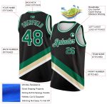 Personalized Black Green Cream Modern Basketball Jersey City Edition Personalized Black Kelly Green-Cream Modern City Edition