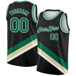 Personalized Black Green Cream Modern Basketball Jersey City Edition Personalized Black Kelly Green-Cream Modern City Edition