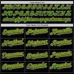 Custom Authentic Baseball Jersey in Black, Kelly Green, and Gold - Personalized Team Name and Number, 3 Color Arm Shapes