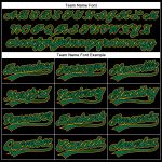 Personalized Black Gold 3D Curve Baseball Jersey | Custom Kelly Green Solid Design Personalized Black Kelly Green-Gold 3D