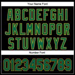 Custom Name Number Baseball Jersey, Personalized 3D Pattern Black Kelly Green-Gold Authentic Curve Design Personalized Black