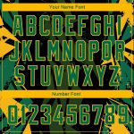 Custom Basketball Jersey with 3D Geometric Shapes in Black and Kelly Green-Gold - Personalized Name and Number Personalized