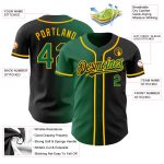 Personalized Black Kelly Green Gold Gradient Baseball Jersey for Fashion Enthusiasts Personalized Black Kelly Green-Gold