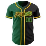 Personalized Black Kelly Green Gold Gradient Baseball Jersey for Fashion Enthusiasts Personalized Black Kelly Green-Gold