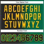 Personalized Unisex Softball Jersey Black Kelly Green Gold Gradient Two-Button Fashion Personalized Black Kelly Green-Gold