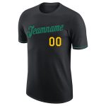 Personalized Skull Pineapple Head T-Shirt in Black Kelly Green-Gold Performance Fabric Personalized Black Kelly Green-Gold
