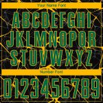 Personalized Black Kelly Green Gold Soccer Uniform Jersey - Sublimation Fabric Personalized Black Kelly Green-Gold Sublimation