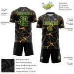 Personalized Black Kelly Green Gold Soccer Uniform Jersey - Sublimation Fabric Personalized Black Kelly Green-Gold Sublimation