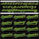 Personalized Green Gold Throwback Baseball Jersey - Custom Black Jersey for Fans Personalized Black Kelly Green-Gold Throwback