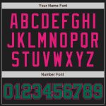 Personalized Black Hot Pink Kelly Green Baseball Jersey for Women Personalized Black Kelly Green-Hot Pink Baseball Jersey