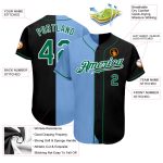 Personalized Black Kelly Green Light Blue Fashion Baseball Jersey for Men and Women Personalized Black Kelly Green-Light