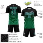 Custom Name and Number Soccer Jersey - Personalized Black, Kelly Green & Light Blue Sublimation Uniform Personalized Black