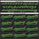 Personalized 3D Abstract Network Baseball Jersey in Black, Kelly Green, Old Gold Personalized Black Kelly Green-Old Gold