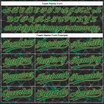 Personalized 3D Abstract Two-Button Unisex Softball Jersey - Black, Kelly Green & Old Gold Personalized Black Kelly Green-Old