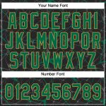 Personalized 3D Abstract Two-Button Unisex Softball Jersey - Black, Kelly Green & Old Gold Personalized Black Kelly Green-Old