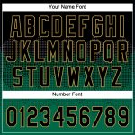 Personalized Black Kelly Green Gold 3D Gradient Two-Button Unisex Softball Jersey Personalized Black Kelly Green-Old Gold