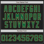 Custom Name and Number Baseball Jersey - Personalized 3D Pattern Design in Black, Kelly Green, and Old Gold - Authentic Team Apparel
