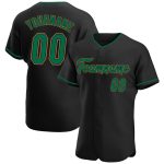 Custom Baseball Jersey with Personalized Name and Number in Black, Kelly Green, and Old Gold - Authentic Team Gear Personalized