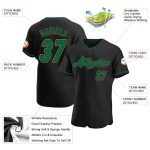 Custom Baseball Jersey with Personalized Name and Number in Black, Kelly Green, and Old Gold - Authentic Team Gear Personalized