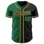 Custom Name Number Black Kelly Green Old Gold Gradient Baseball Jersey - Personalized Fashion Team Gear Personalized Black