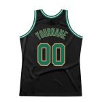 Custom Personalized Basketball Jersey with Name and Number - Black Kelly Green Old Gold Throwback Authentic Design Personalized