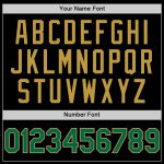 Custom Name Number Varsity Letterman Hoodie Jacket - Personalized Black Kelly Green Old Gold Two-Tone Bomber Personalized