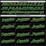Custom Name Number Varsity Letterman Hoodie Jacket - Personalized Black Kelly Green Old Gold Two-Tone Bomber Personalized