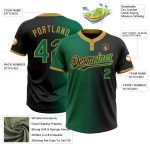 Custom Black Kelly Green Gold Gradient Softball Jersey Unisex Two-Button Fashion Personalized Black Kelly Green-Old Gold