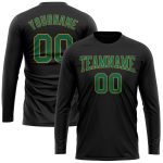 Personalized Performance T-Shirt in Black Kelly Green and Old Gold - Long Sleeve Design Personalized Black Kelly Green-Old
