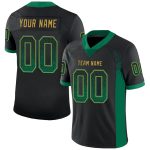 Custom Mesh Football Jersey with Personalized Name & Number - Black, Kelly Green & Old Gold Drift Style Personalized Black