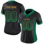 Personalized Black Green Old Gold Fashion Football Jersey - Mesh Drift Style Personalized Black Kelly Green-Old Gold Mesh