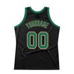 Personalized Black Kelly Green Old Gold Basketball Jersey - Throwback Style Personalized Black Kelly Green-Old Gold Throwback