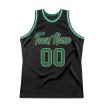Personalized Throwback Basketball Jersey in Black, Kelly Green & Old Gold - Size 2 Personalized Black Kelly Green-Old Gold