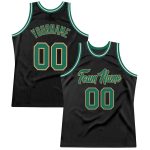 Personalized Throwback Basketball Jersey in Black, Kelly Green & Old Gold - Size 2 Personalized Black Kelly Green-Old Gold