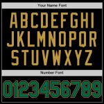 Customizable Softball Jersey - Unisex Two-Button Design in Black, Kelly Green, Old Gold with Team Name and Number Personalized