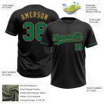 Personalized Softball Jersey Unisex Two-Button Black Kelly Green-Old Gold Personalized Black Kelly Green-Old Gold Two-Button