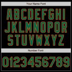 Custom Name Number Authentic Baseball Jersey in Black Kelly Green-Orange, Personalized Team Colors, Available in 3 Arm Shapes
