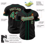 Custom Name Number Personalized Baseball Jersey - Black Kelly Green Orange Authentic Personalized Black Kelly Green-Orange