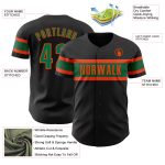 Personalized Black Baseball Jersey with Kelly Green and Orange - Custom Sports Apparel Personalized Black Kelly Green-Orange