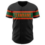 Personalized Black Baseball Jersey with Kelly Green and Orange - Custom Sports Apparel Personalized Black Kelly Green-Orange