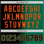 Personalized Gradient Bomber Jacket in Black Kelly Green and Orange - Full-Snap Varsity Letterman Fashion Jacket Personalized
