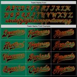 Personalized Gradient Bomber Jacket in Black Kelly Green and Orange - Full-Snap Varsity Letterman Fashion Jacket Personalized